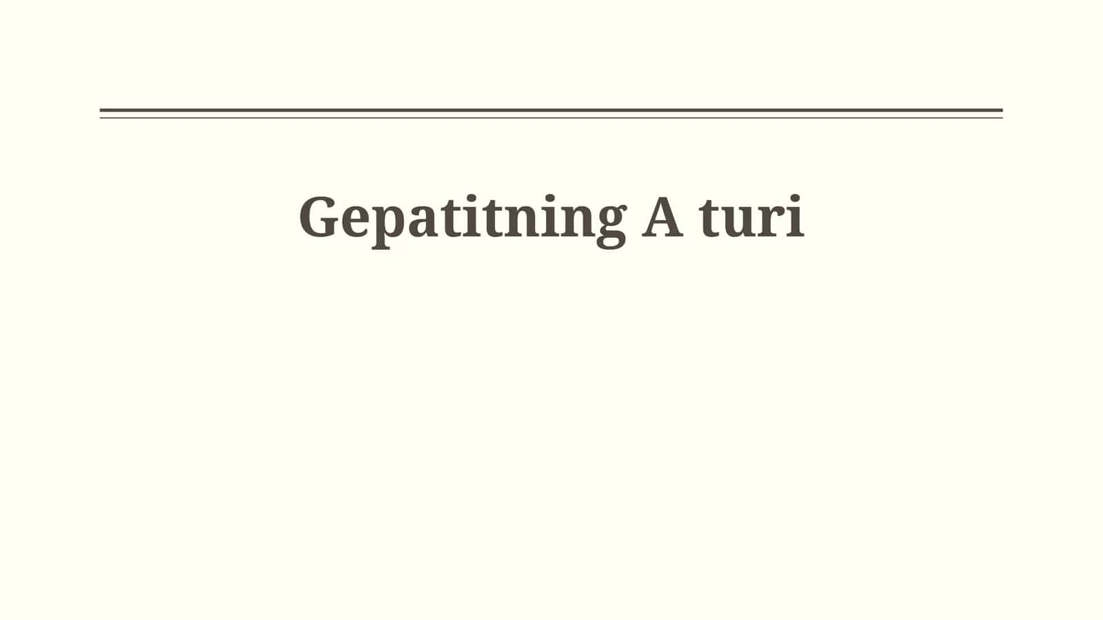 Gepatitning A turi