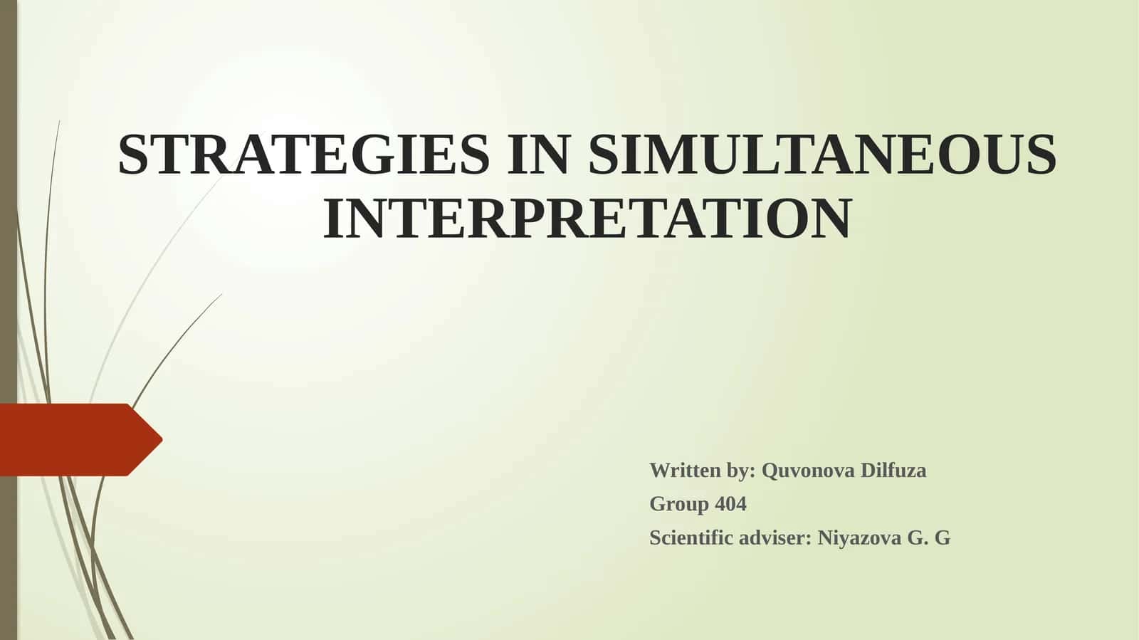Strategies in simultaneous interpretation