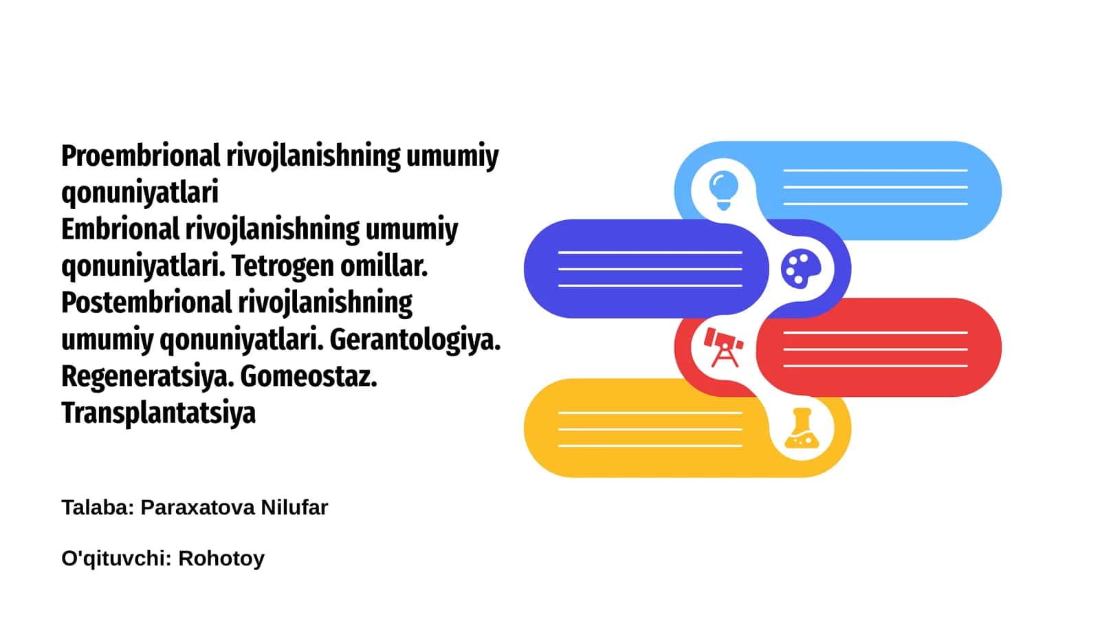 Proembrional rivojlanishning umumiy qonuniyatlari