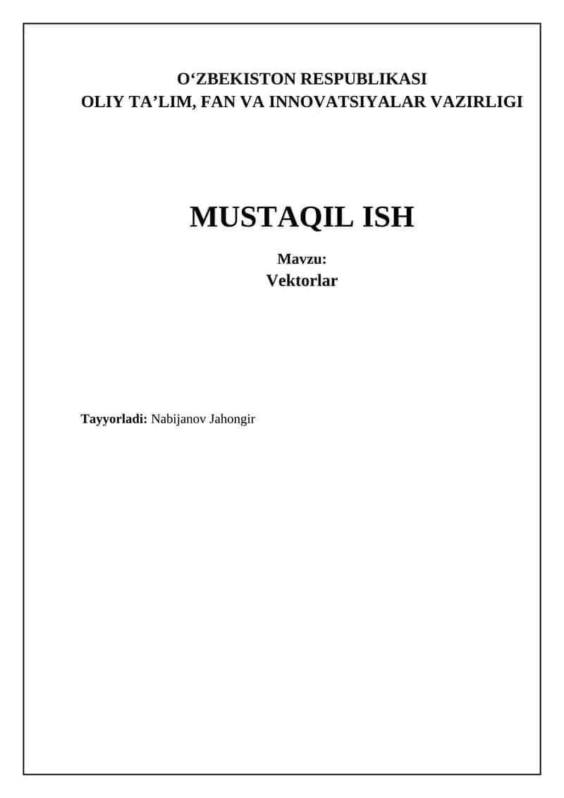 Vektorlar