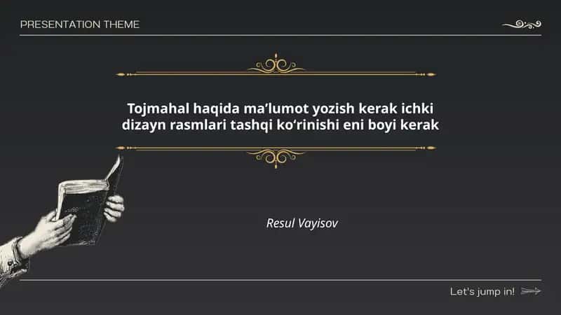 Tojmahal haqida maʼlumot yozish kerak