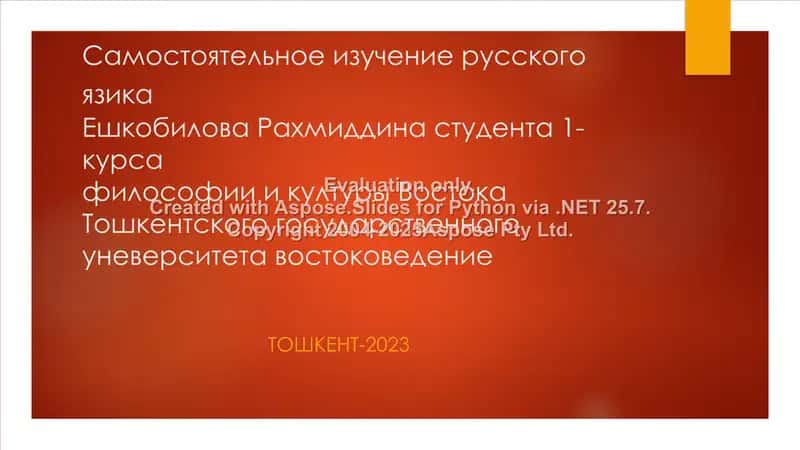 Самостоятельное изучение русского язика