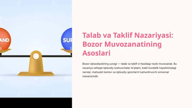 Talab va Taklif Nazariyasi: Bozor Muvozanatining Asoslari