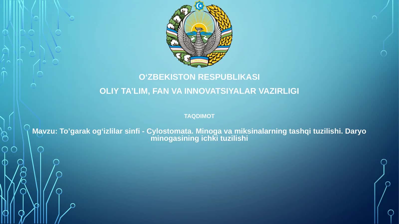 Daryo minogasining ichki tuzilishi