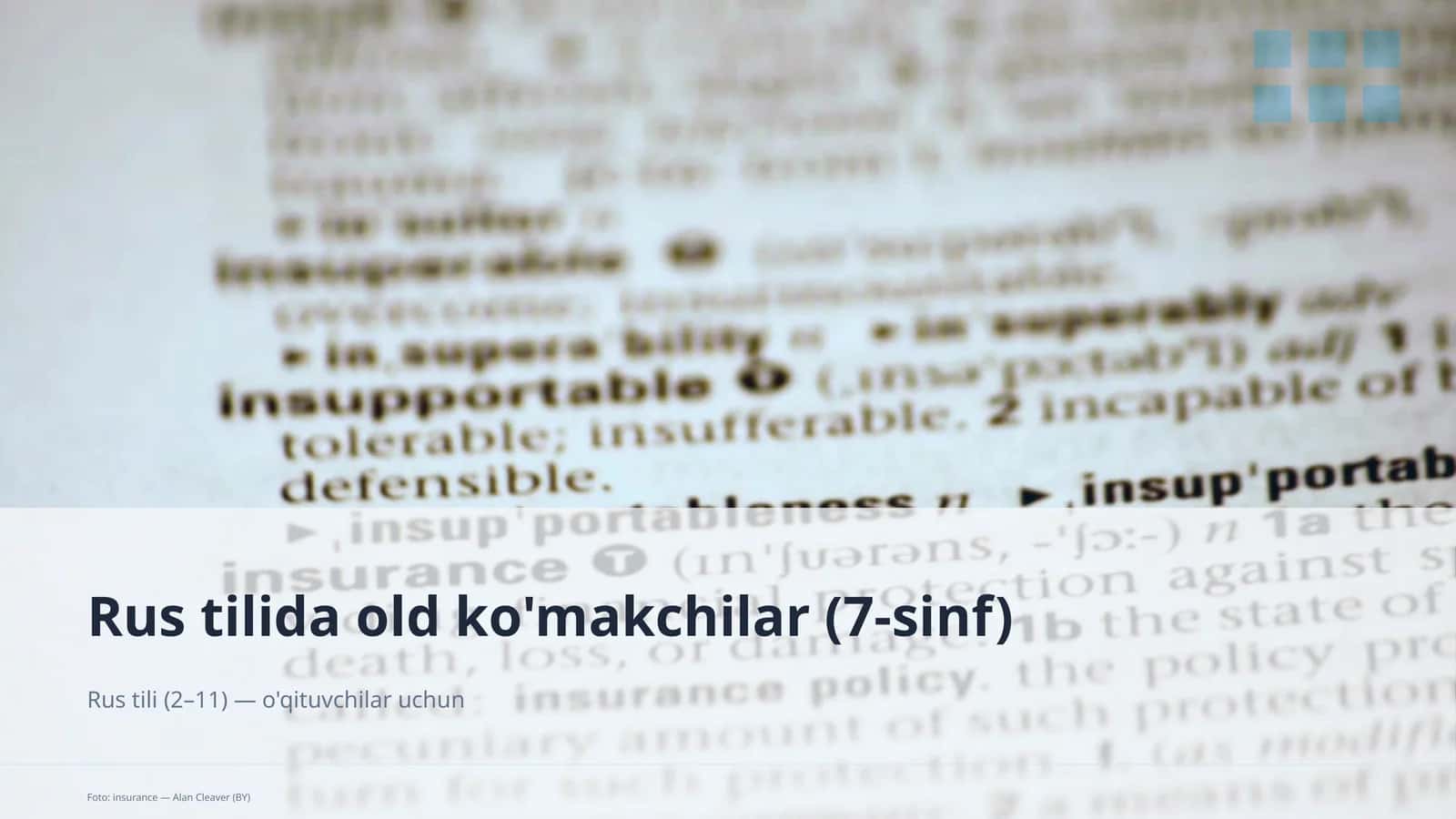 Rus tilida old ko'makchilar (7-sinf)