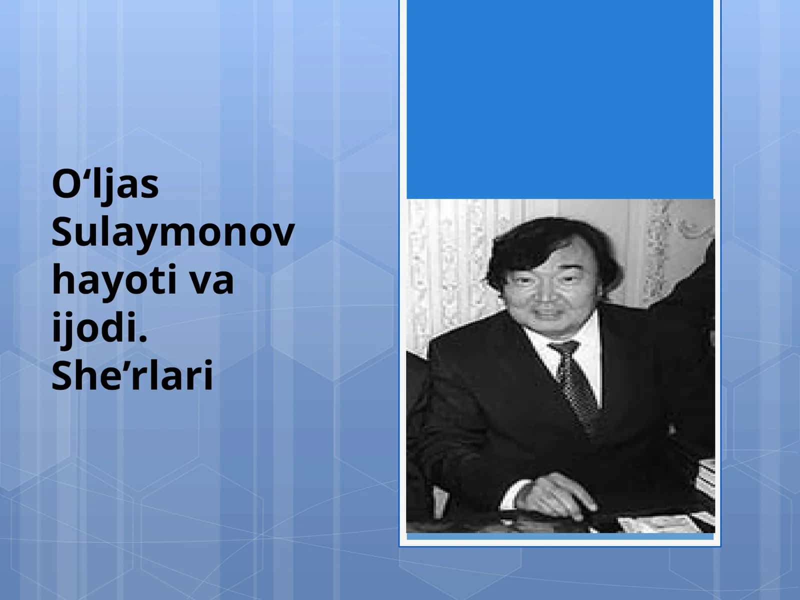 O‘ljas Sulaymonov hayoti va ijodi