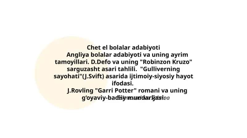 Chet el bolalar adabiyoti