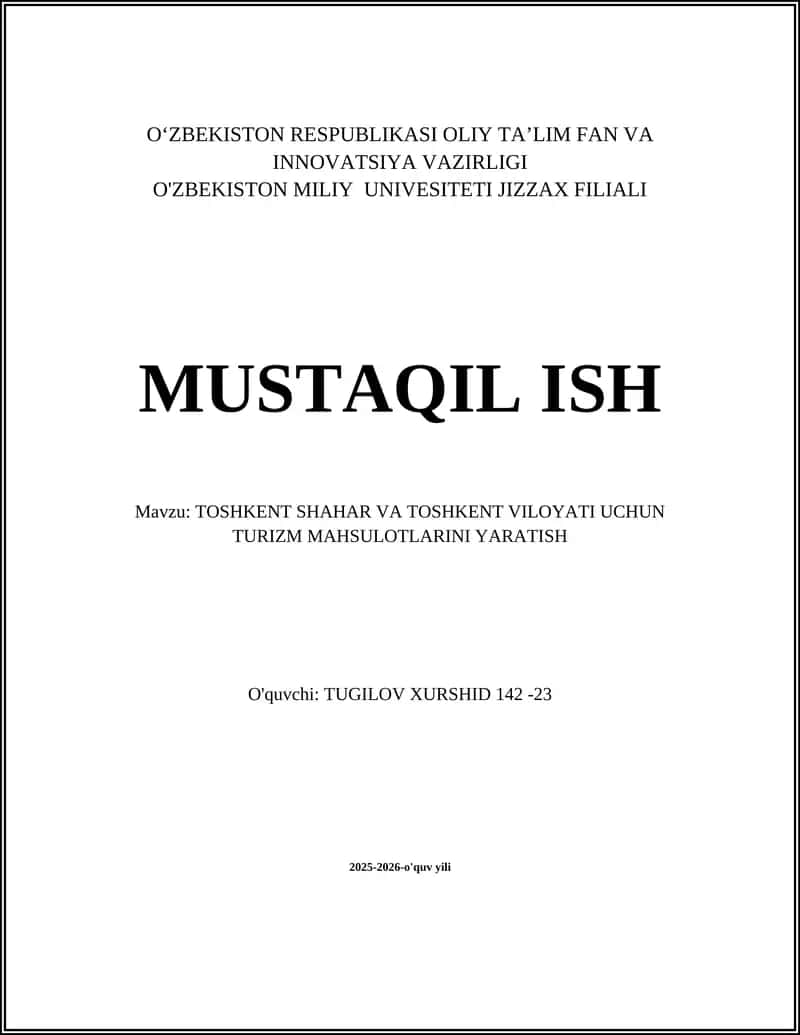 Toshkent Shahri Tarixiy Ekskursiya Mahsuloti