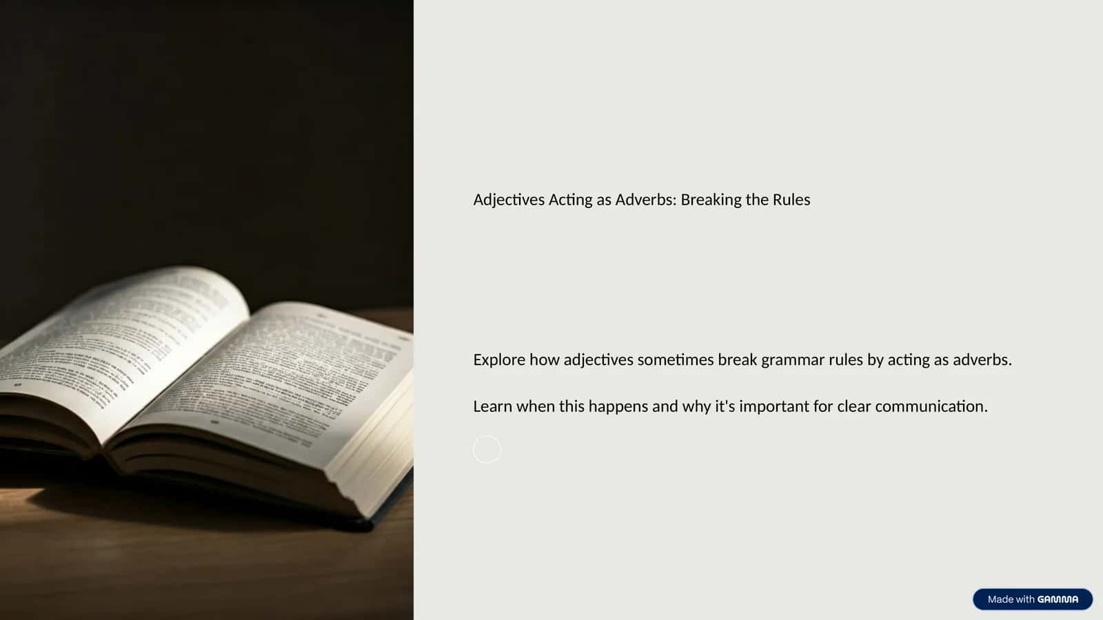 Adjectives Acting as Adverbs: Breaking the Rules