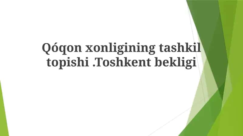 Qo‘qon xonligi (1709-1876) Farg‘ona vodiysini