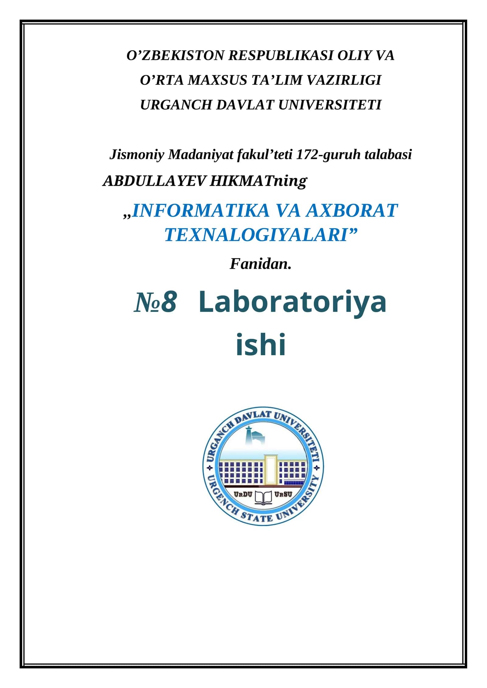 Malumotlar bazasi surovlar hosil qilish (ACCISS) dasturi