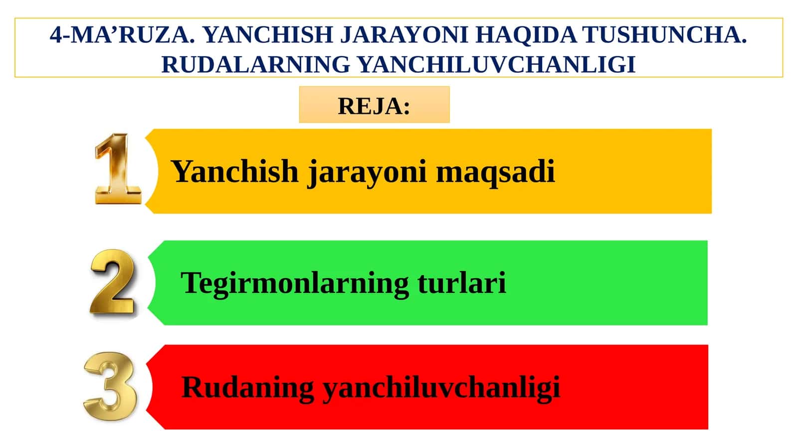 Yanchish Jarayoni haqida Tushuncha