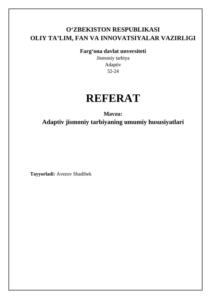 Adaptiv jismoniy tarbiya