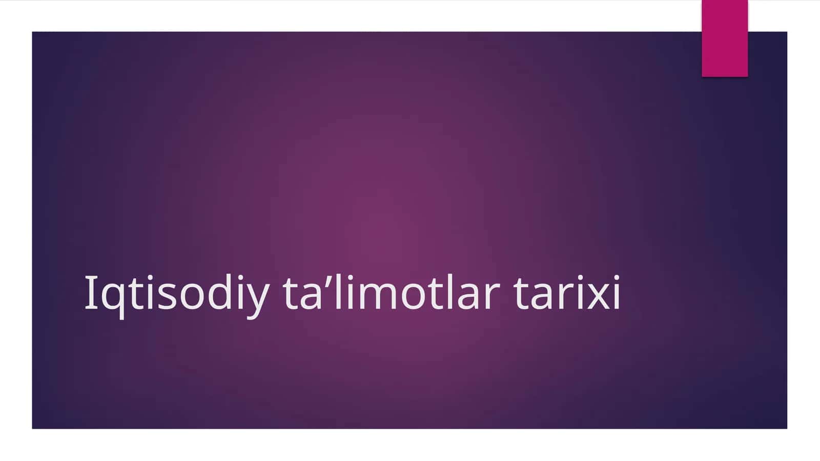 Iqtisodiy taʼlimotlar tarixi
