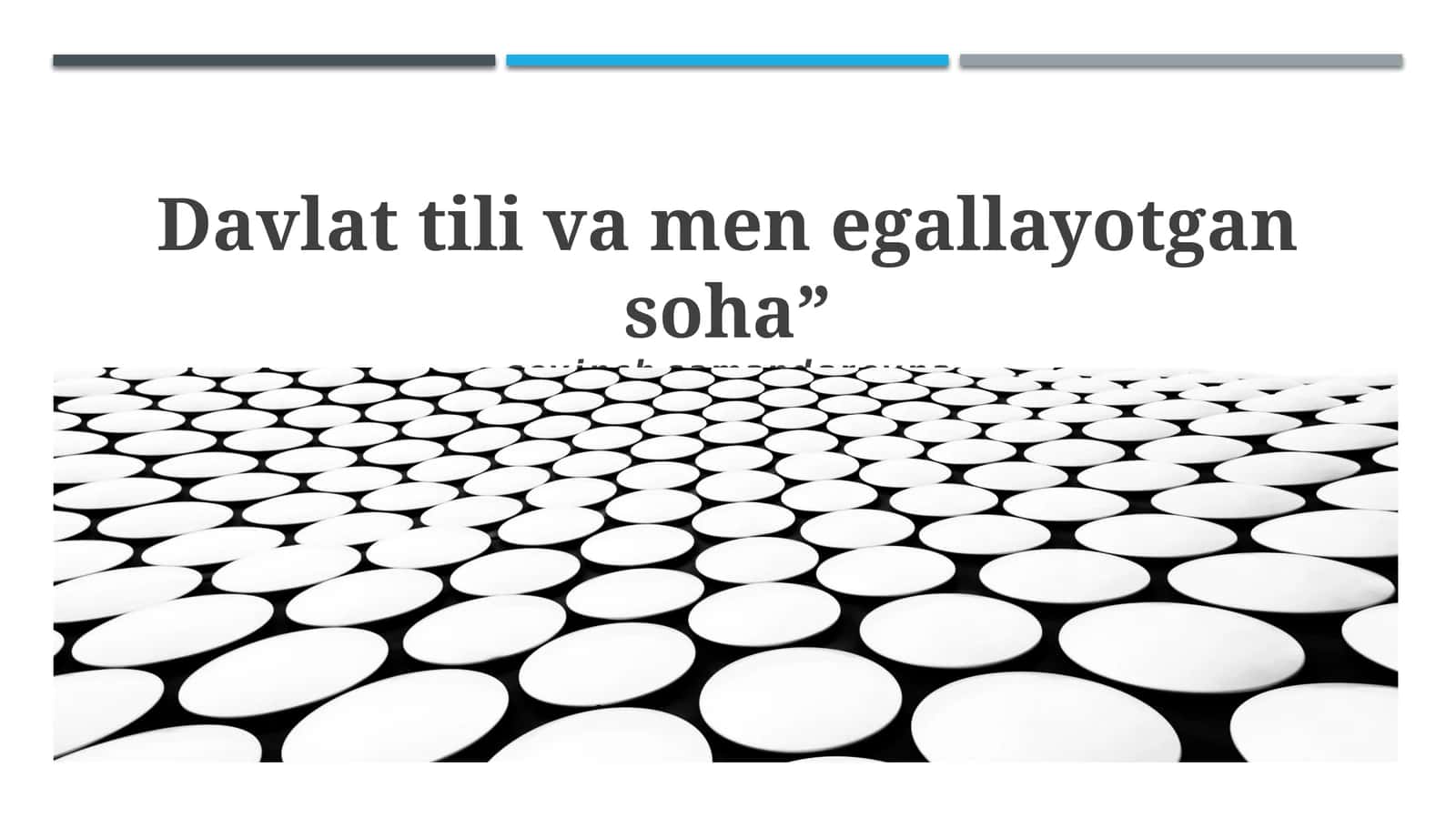 Davlat tili va men egallayotgan soha”