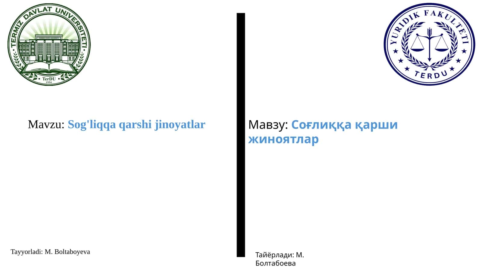 Sog'liqqa qarshi jinoyatlar