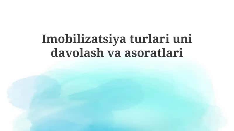 Immobilizatsiya turlari