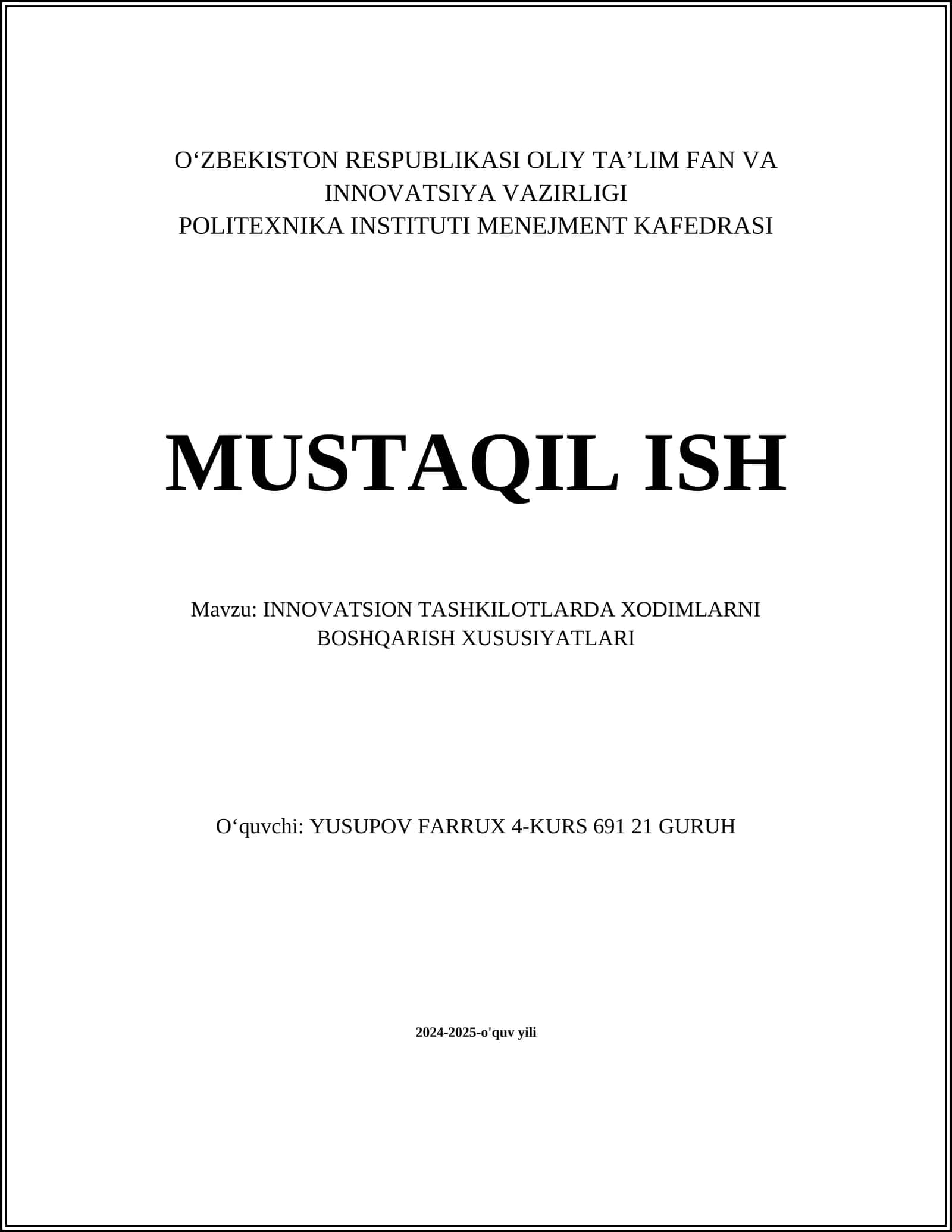 Xodimlarni boshqarish Xususiyatlar