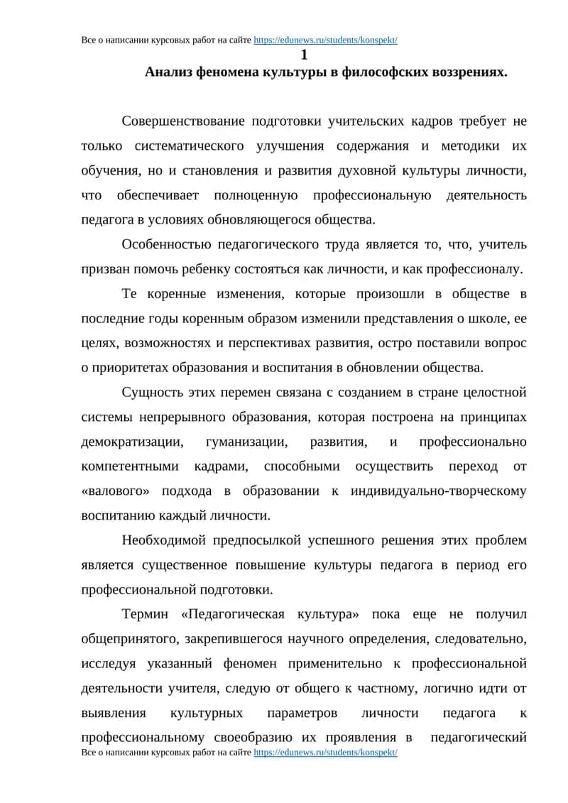 Анализ феномена культуры в философских воззрениях