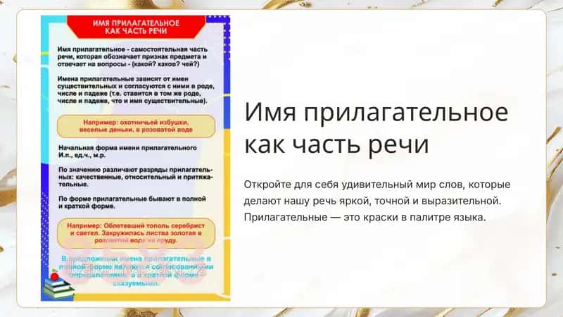 Имя прилагательное как часть речи