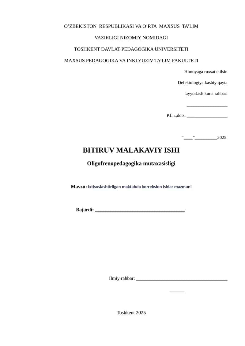 Oligofrenopedagogika mutaxasisligi