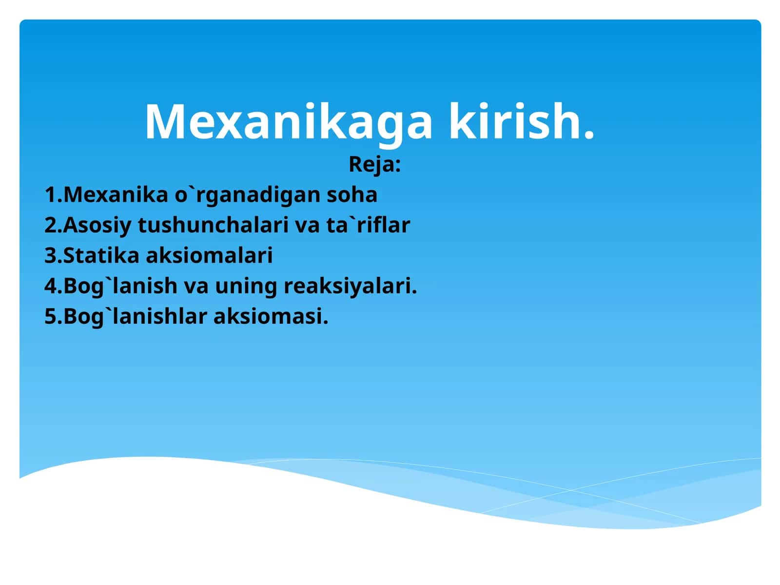 Mexanikagakirish