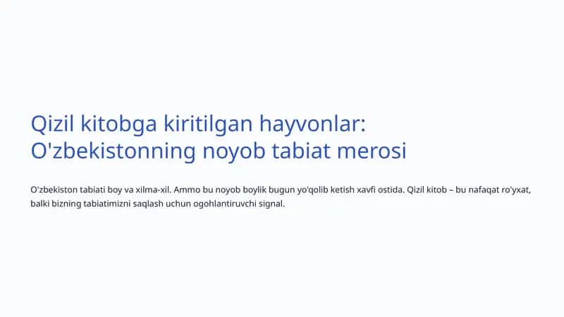 O'zbekistonning Qizil Kitobi