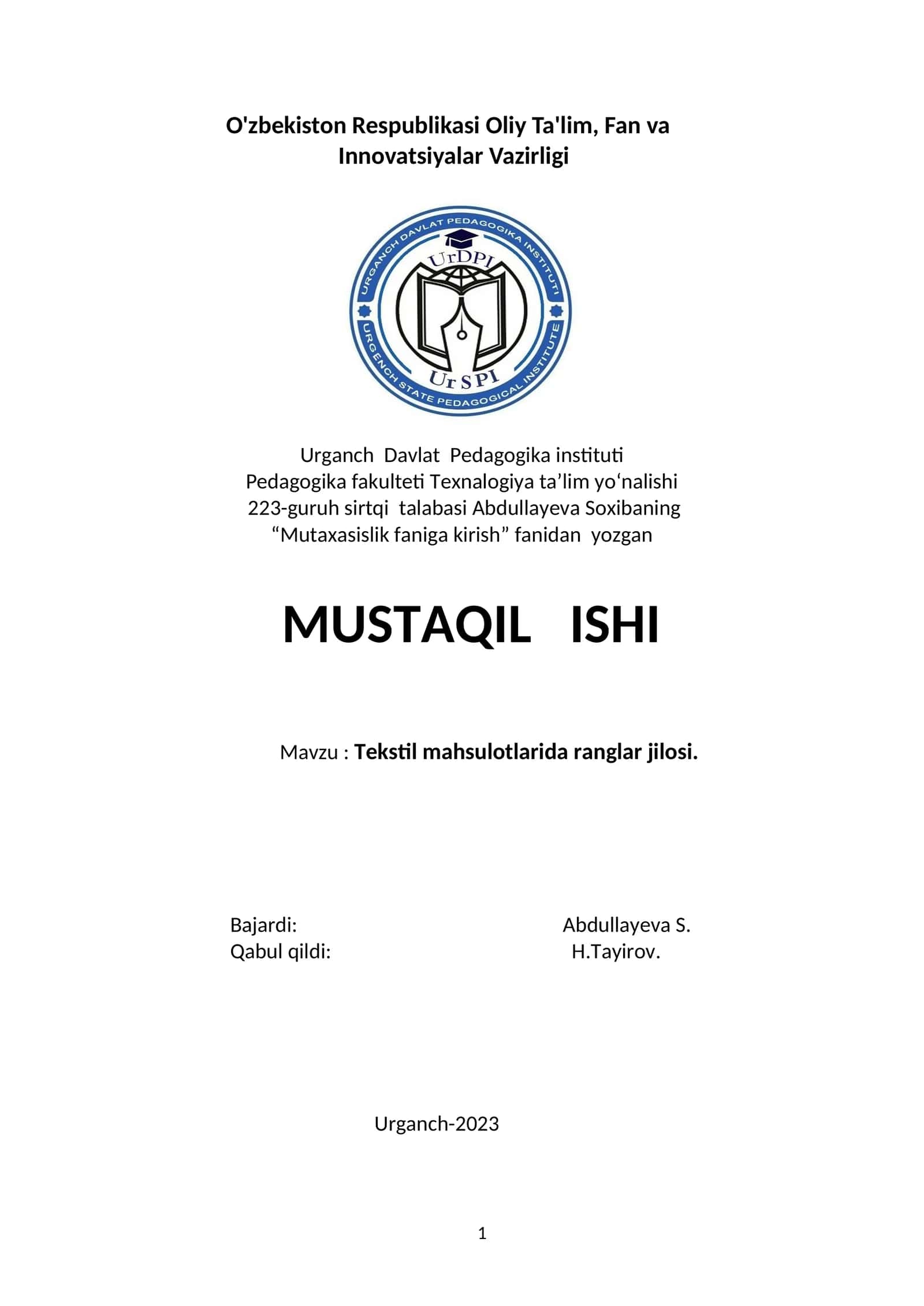 Tekstil mahsulotlarida ranglar jilosi
