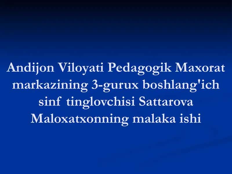 Andijon Viloyati Pedagogik Maxorat Markazi