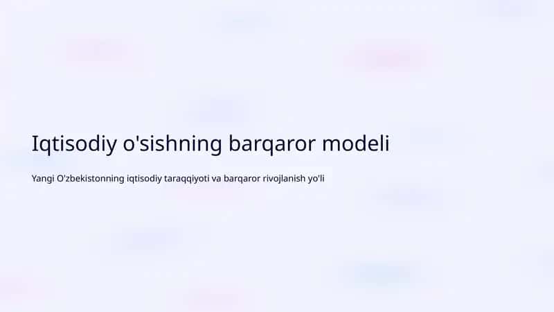 Iqtisodiy o'sishning barqaror modeli