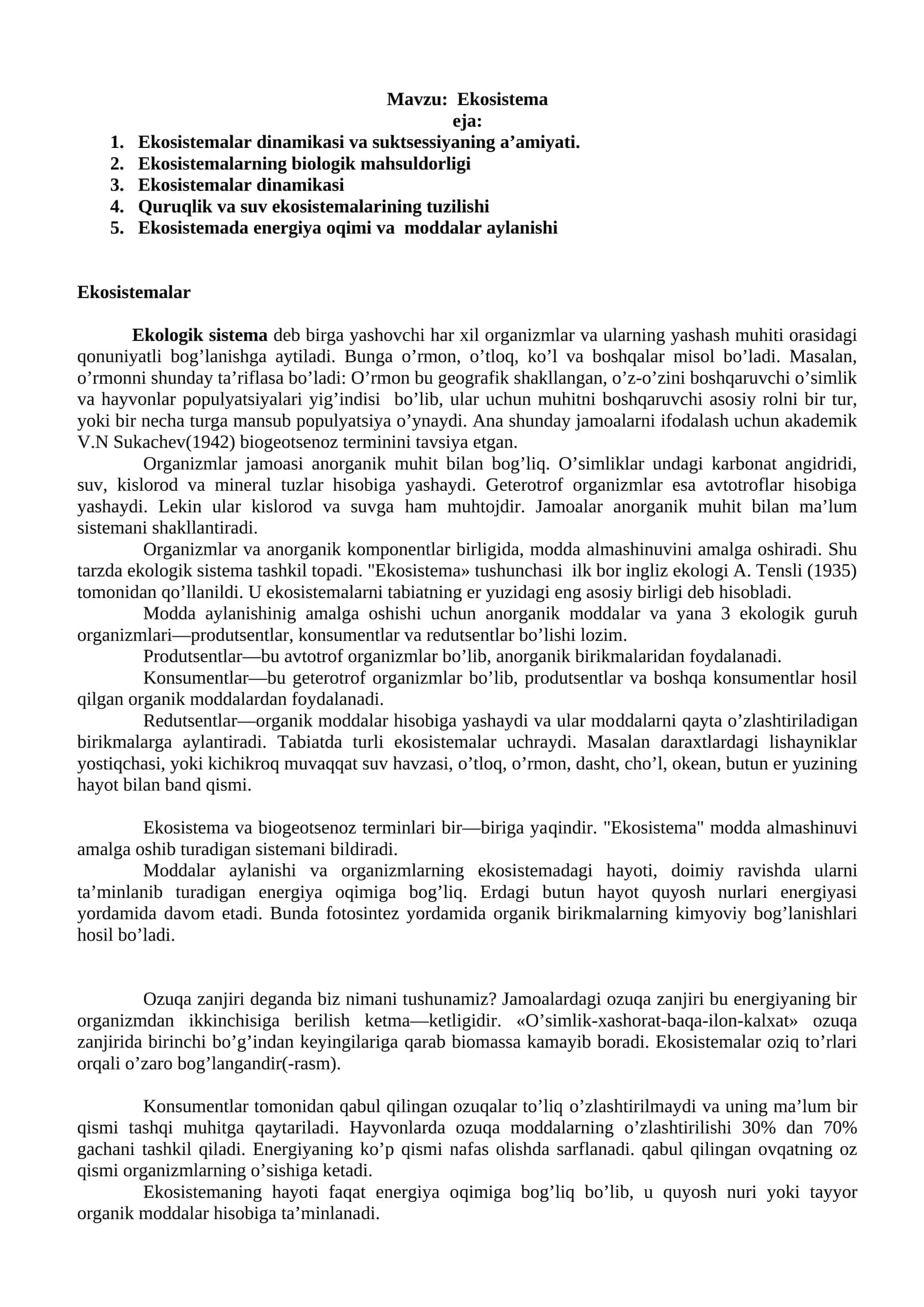 Ekosistema