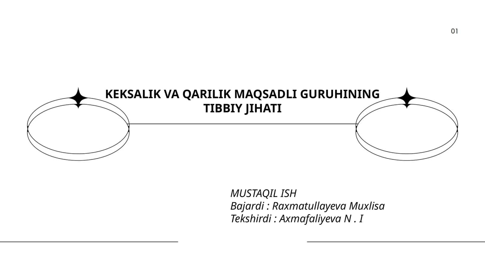 KEKSALIK VA QARILIK MAQSADLI GURUHINING TIBBIY JIHATI