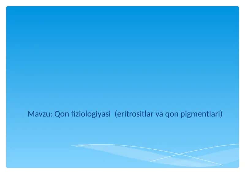 Qon fiziologiyasi