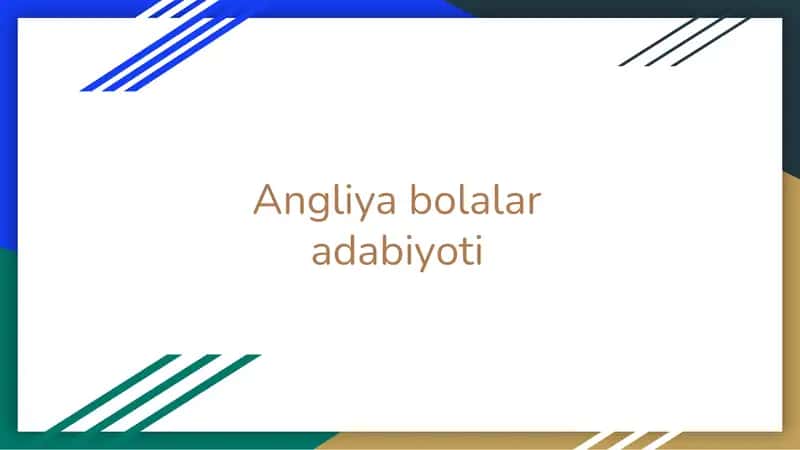 Angliya bolalar adabiyoti