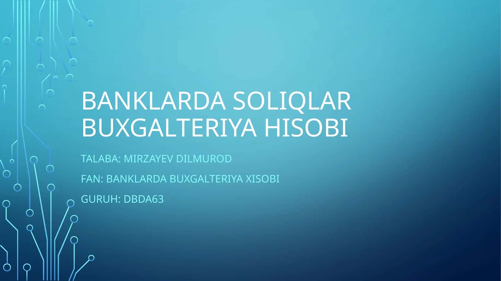 Banklarda Soliqlar Buxgalteriya Hisobi