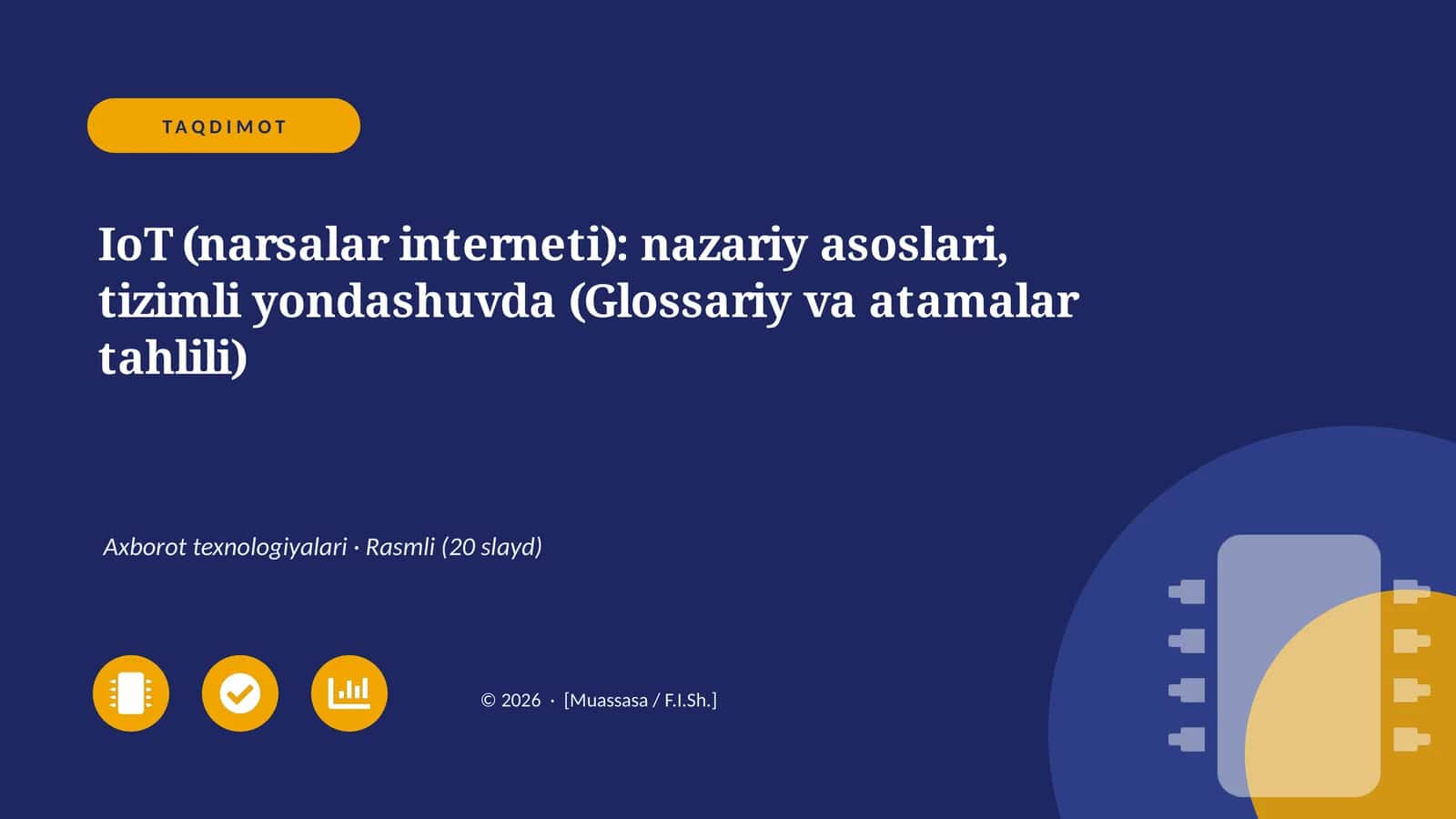 IoT (narsalar interneti): nazariy asoslari, tizimli yondashuvda (Glossariy va atamalar tahlili)