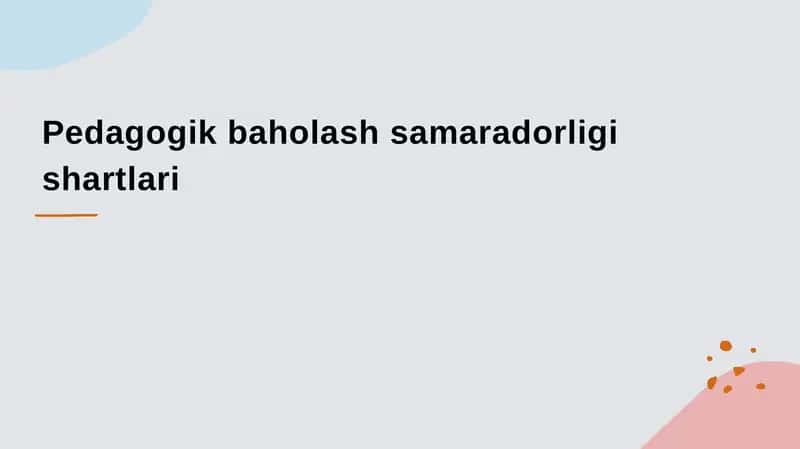 Pedagogik baholash samaradorligi