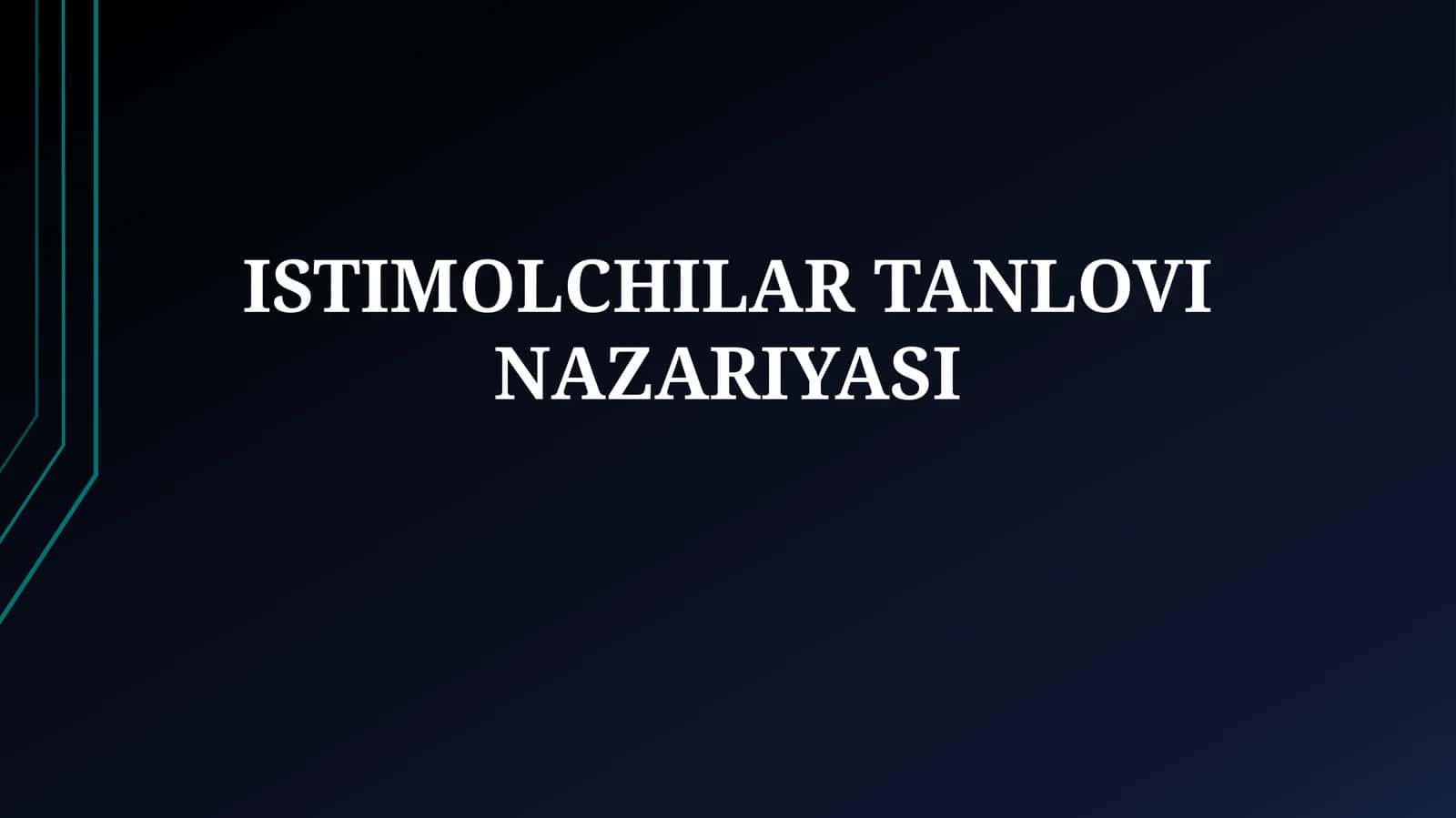 ISTIMOLCHILAR TANLOVI NAZARIYASI