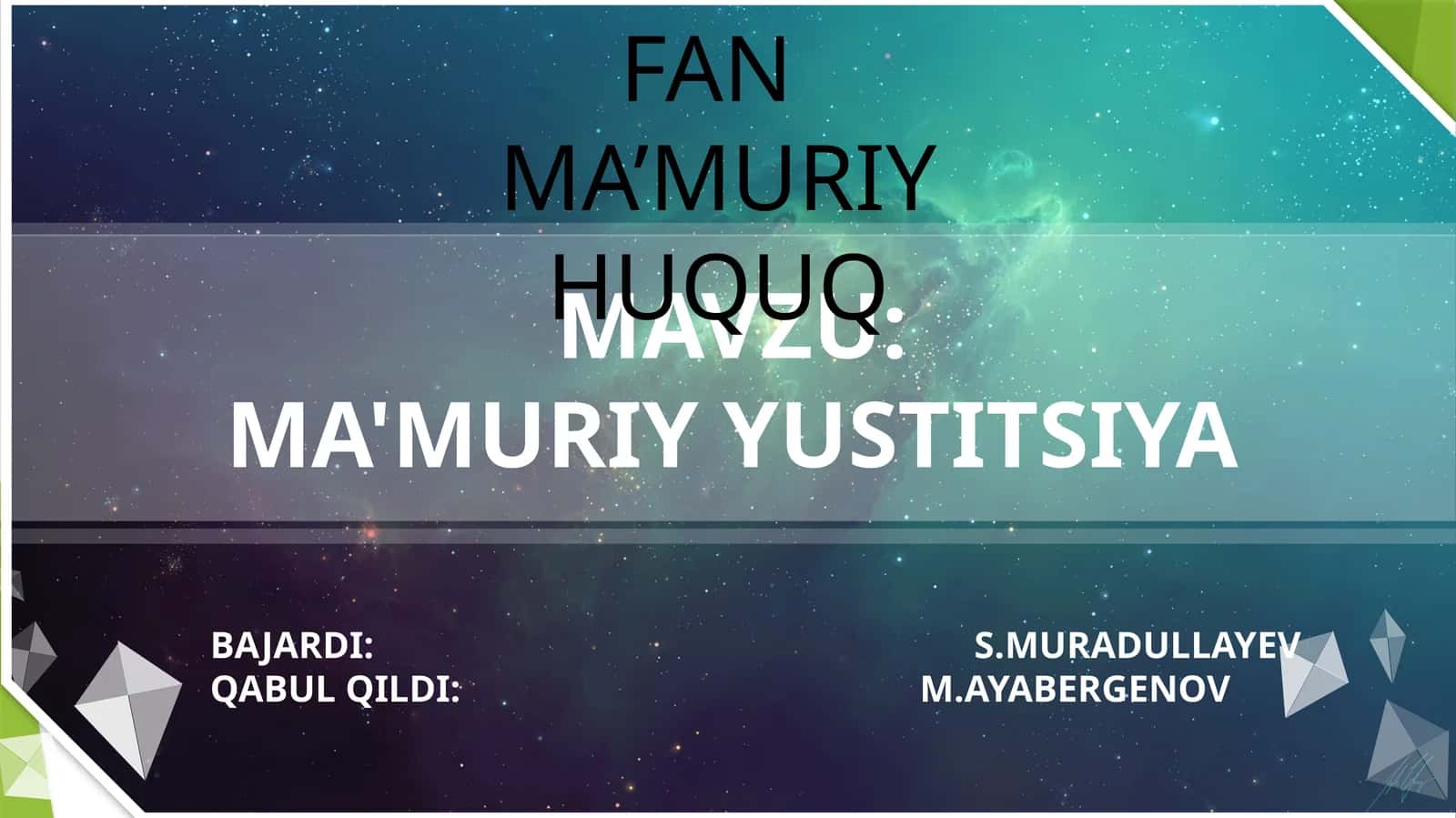 MA'MURIYY USTITSIYA