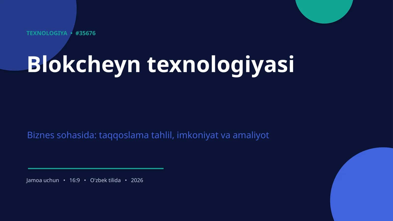 Blokcheyn texnologiyasi