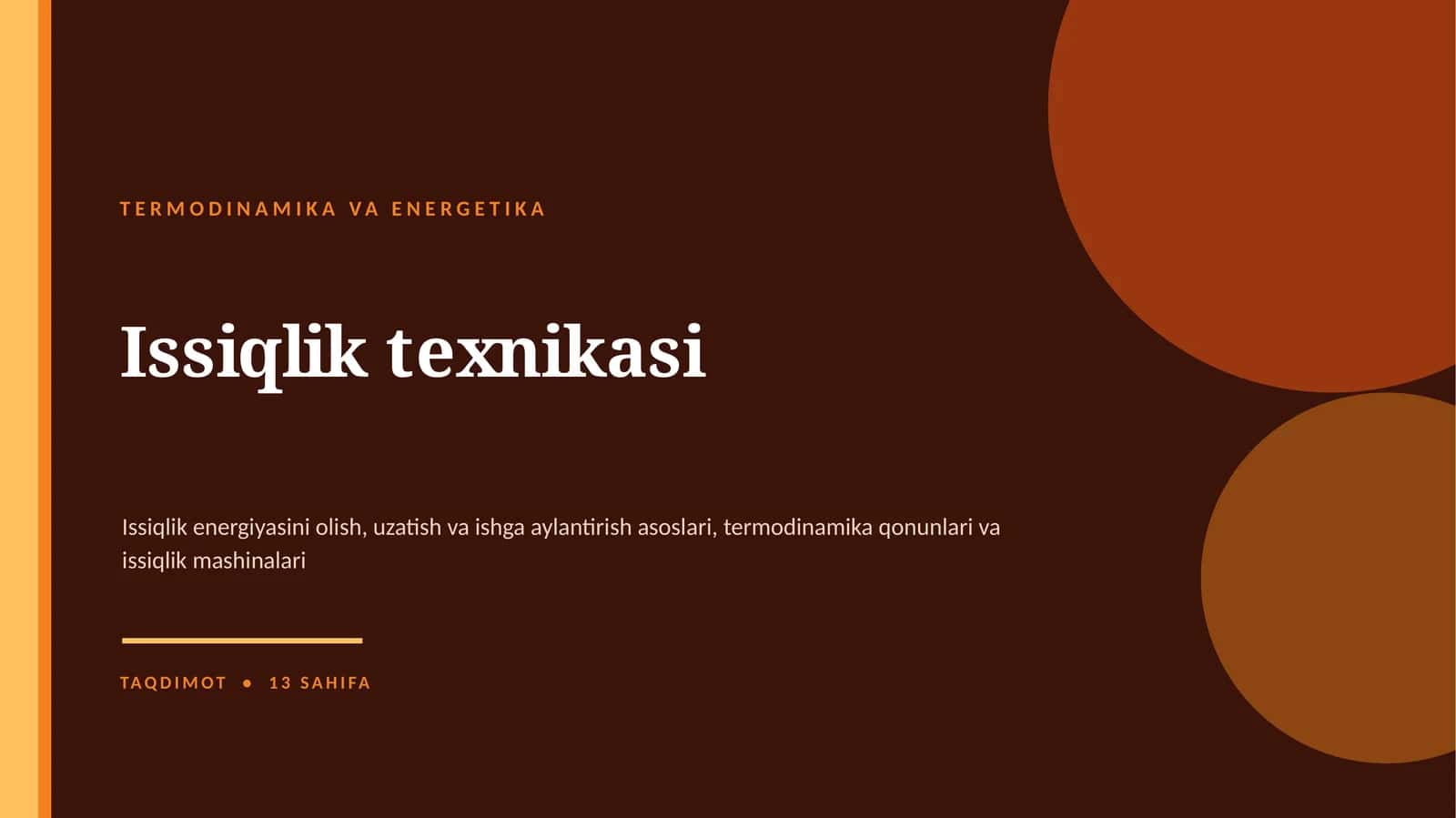 TERMODINAMIKA VA ENERGETIKA