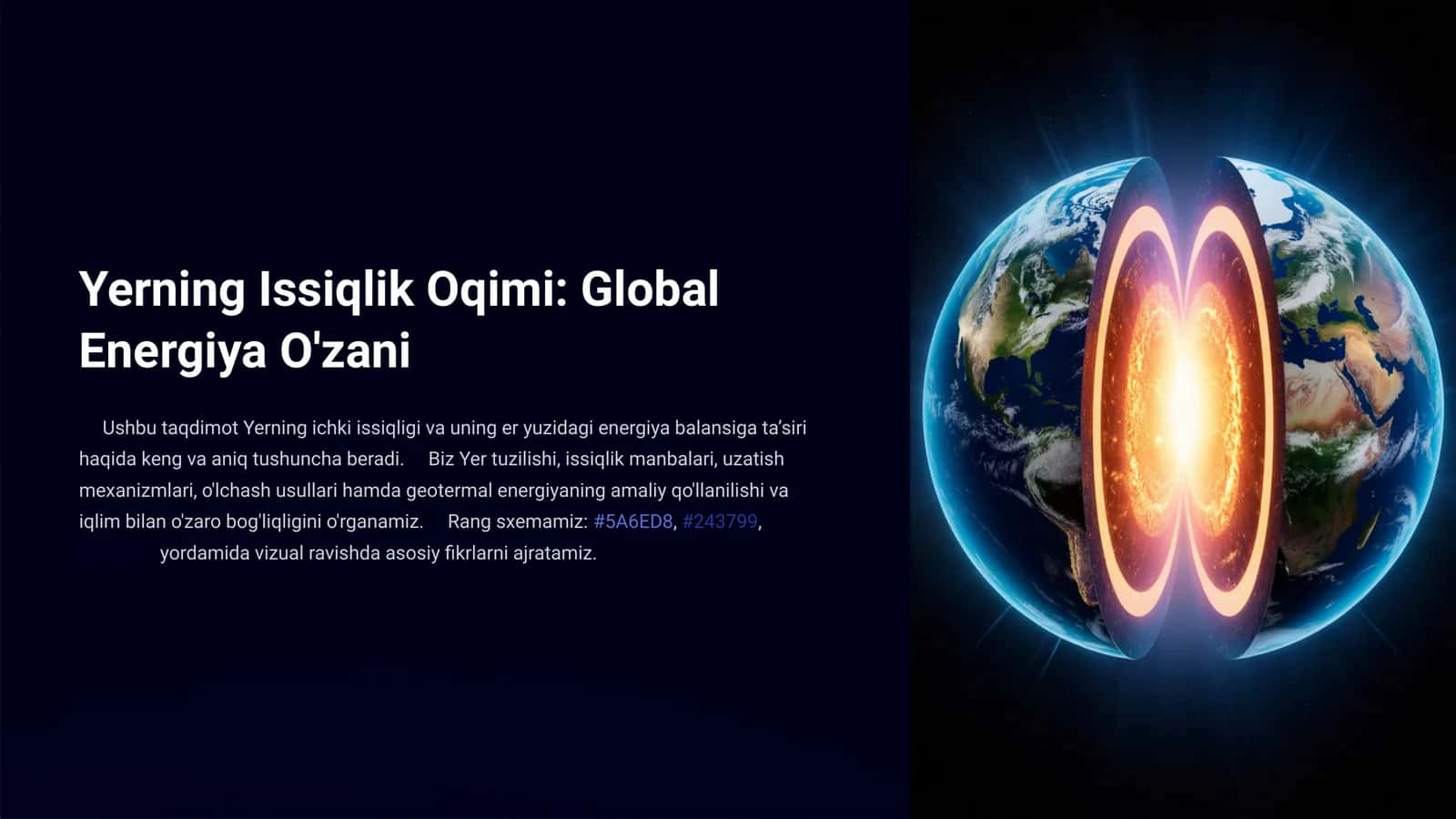 Yerning Issiqlik Oqimi Global Energiya O'zani