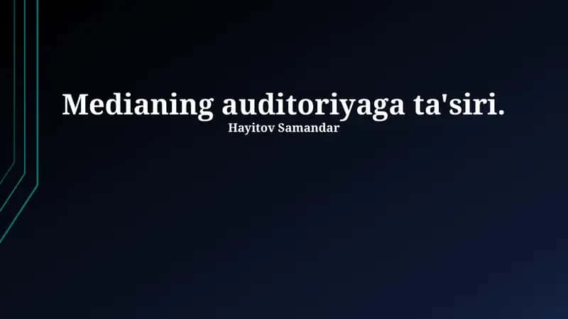 Ommaviy axborot vositalarining ta'siri