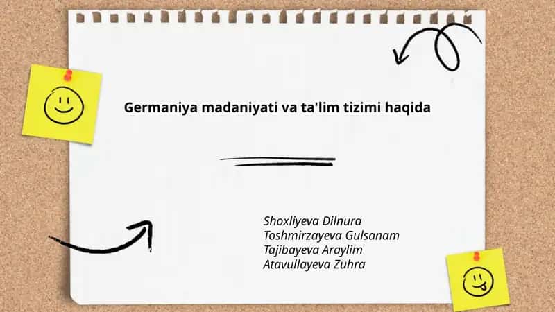 Germaniya madaniyati va ta'lim tizimi haqida