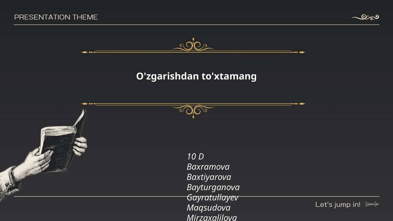 O'zgarishdan to'xtamang