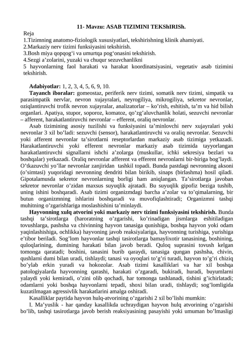 ASAB TIZIMINI TEKShIRISh