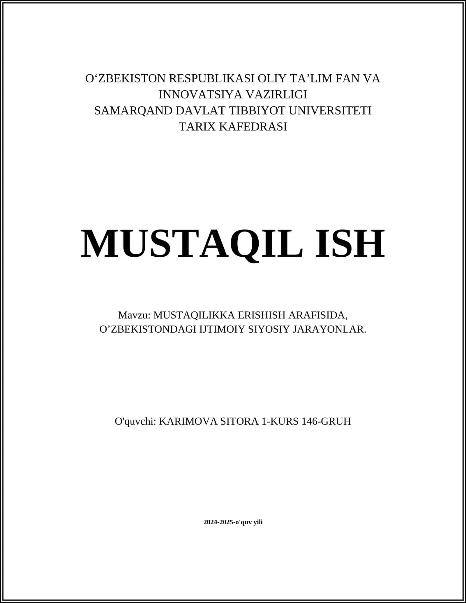 MUSTAQILIKKA ERISHISH ARAFISIDA, O’ZBEKISTONDAGI IJTIMOIY SIYOSIY JARAYONLAR