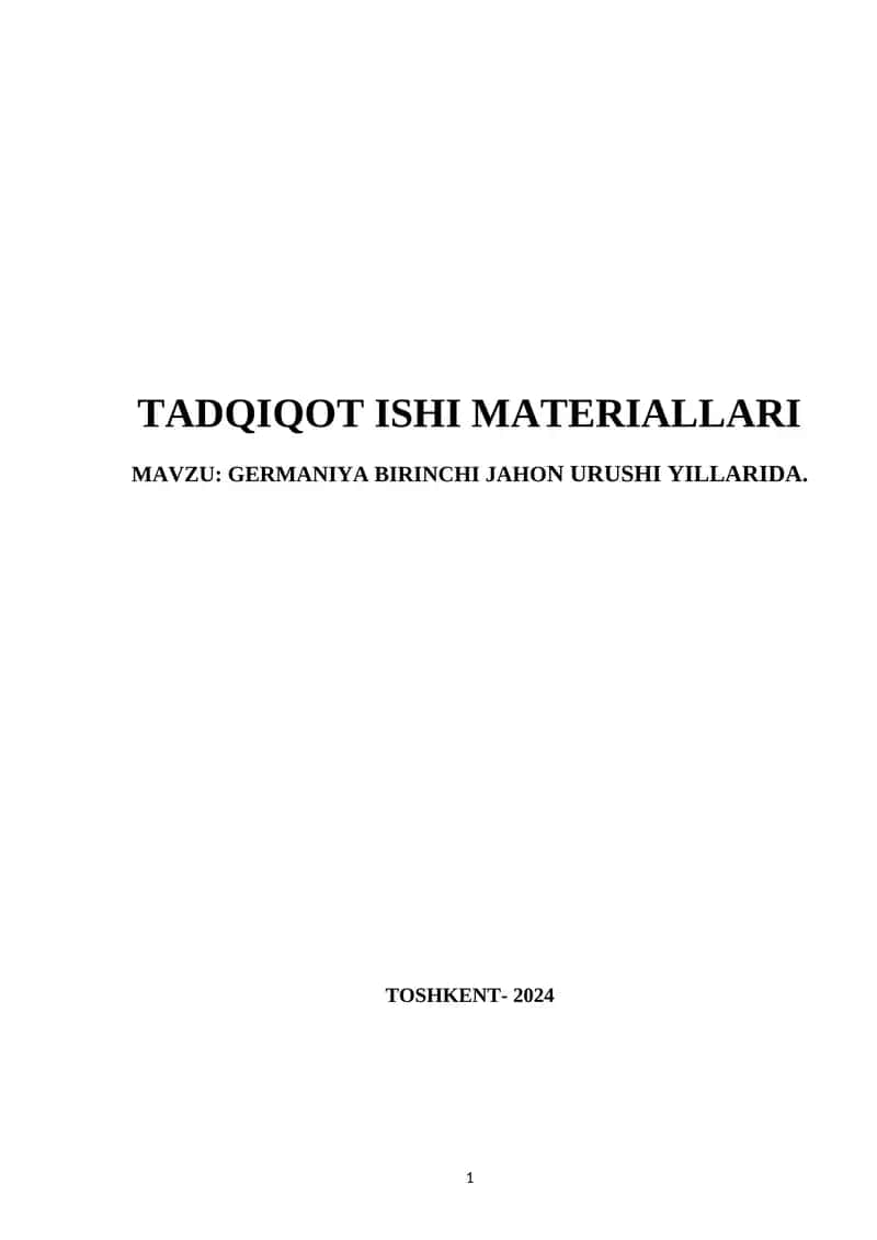 TADQIQOT ISHI MATERIALLARI