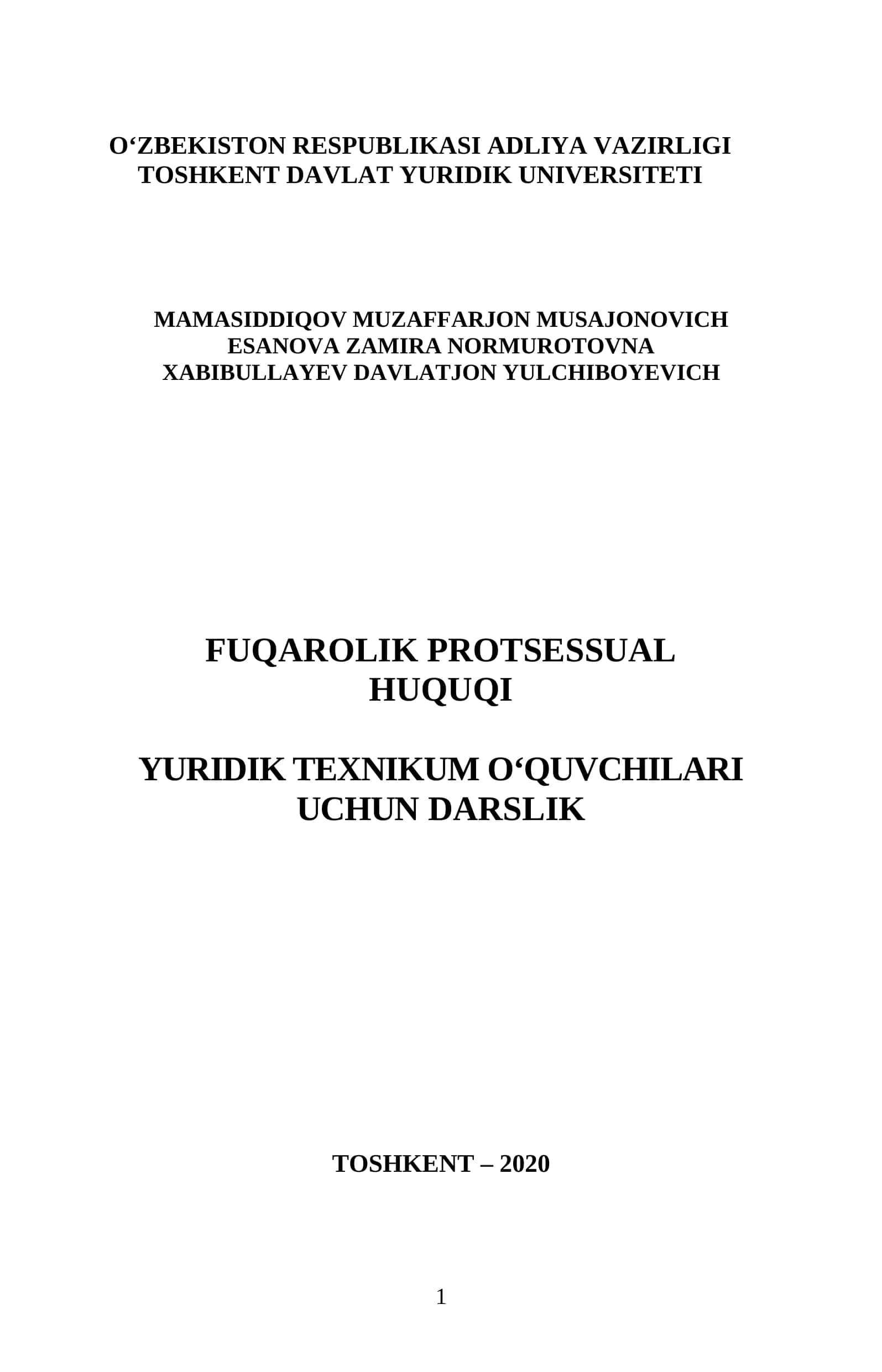 FUQAROLIK PROTSESSUAL HUQUQI