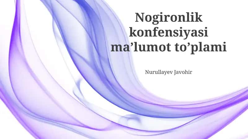 Nogironlik konfensiyasi ma’lumot to’plami